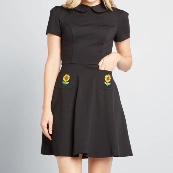 short black sunflower dress Black Sunflower Dress